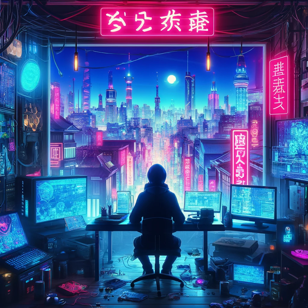 Cyberpunk Hacker Scene